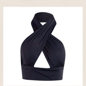 Crossover halter top